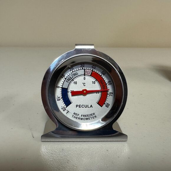 Refrigerator Freezer Temp Gauge Thermometer Large Dial Stainless Steel - Picture 2 of 9